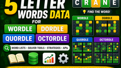 5 Letter Words Data for Wordle, Quordle, Octordle Games & Tools